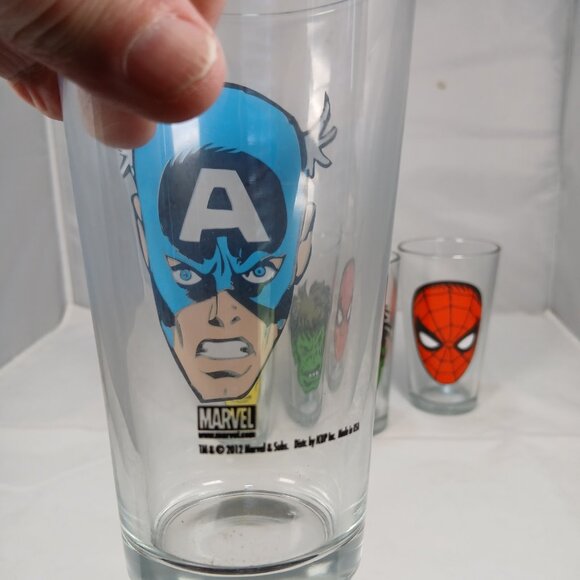 Marvel Set Of Four (4) 16oz Glasses Hulk, Iron Man, Spider Man, Ant Man - Picture 7 of 8
